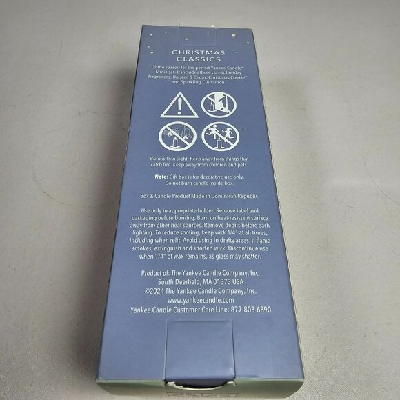 Yankee Candle Mini 3pk Gift Set -Balsam/Cedar -Xmas Cookie -Sparkling Cinnamon - Picture 3 of 4